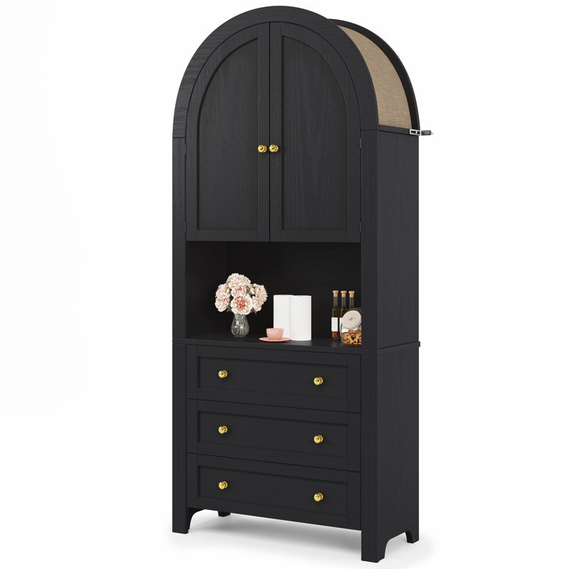 180cm Kitchen Pantry, Matte Black