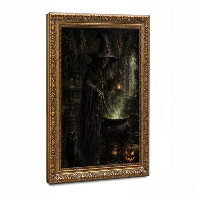 Toile squelettique sorcière verte