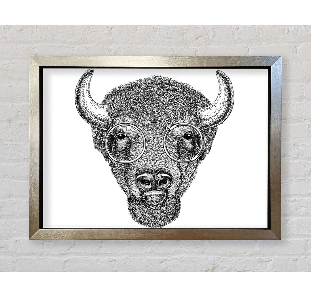 Glasses On A Bison - Einzelne Bilderrahmen Kunstdrucke