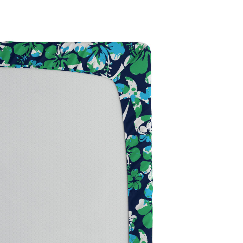 Drap-housse coccinelles, Drap-housse pour lit simple TG, Floral mauve / vert