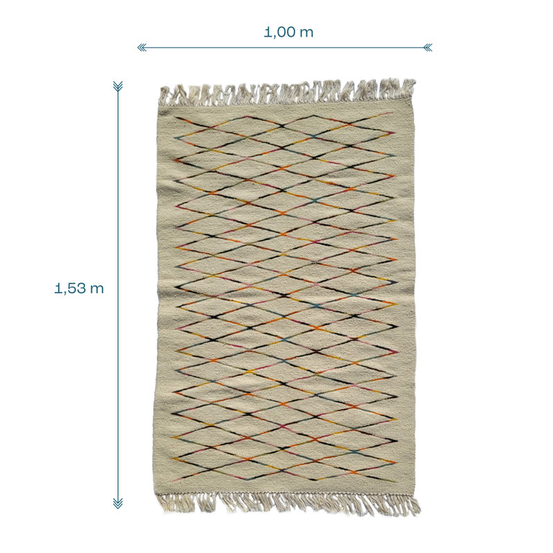 Lanikai Geometric Hand Woven 100cm X 153cm Area Rug