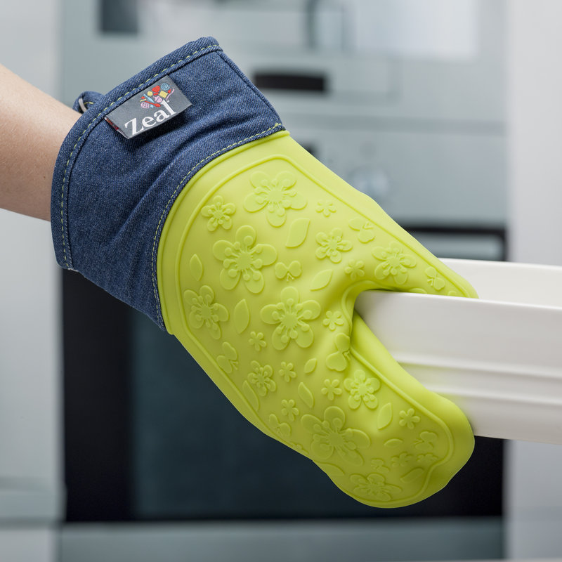Zeal Cotton Oven Mitt, Lime Green
