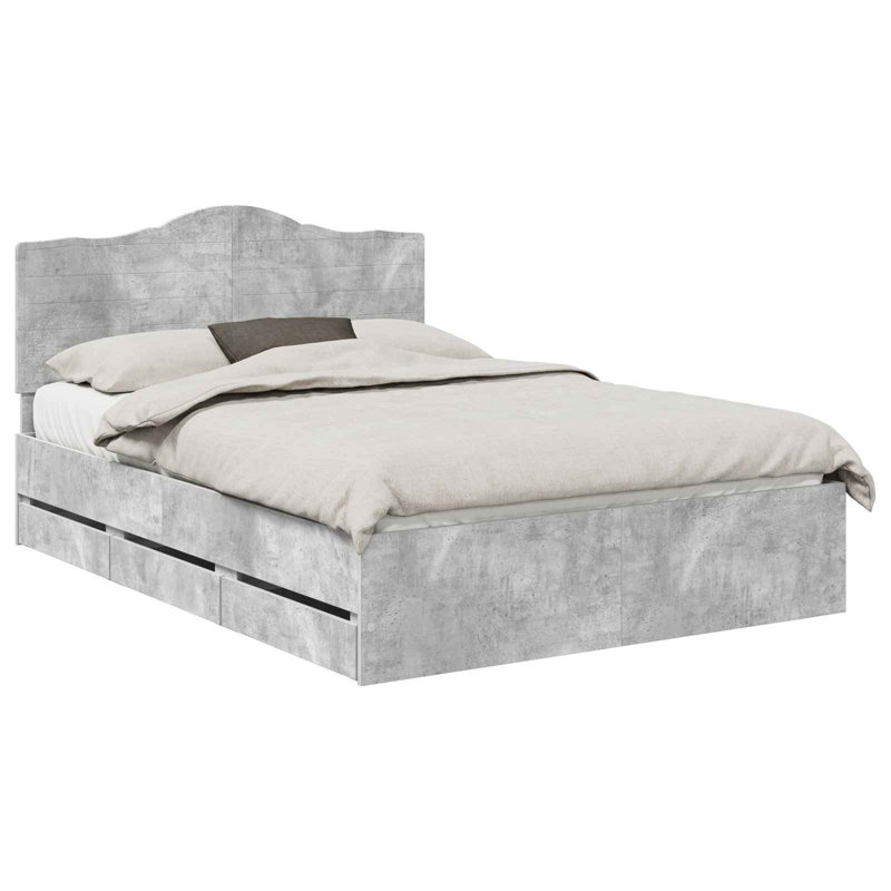 Bed, Kingsize (5'), Concrete Grey