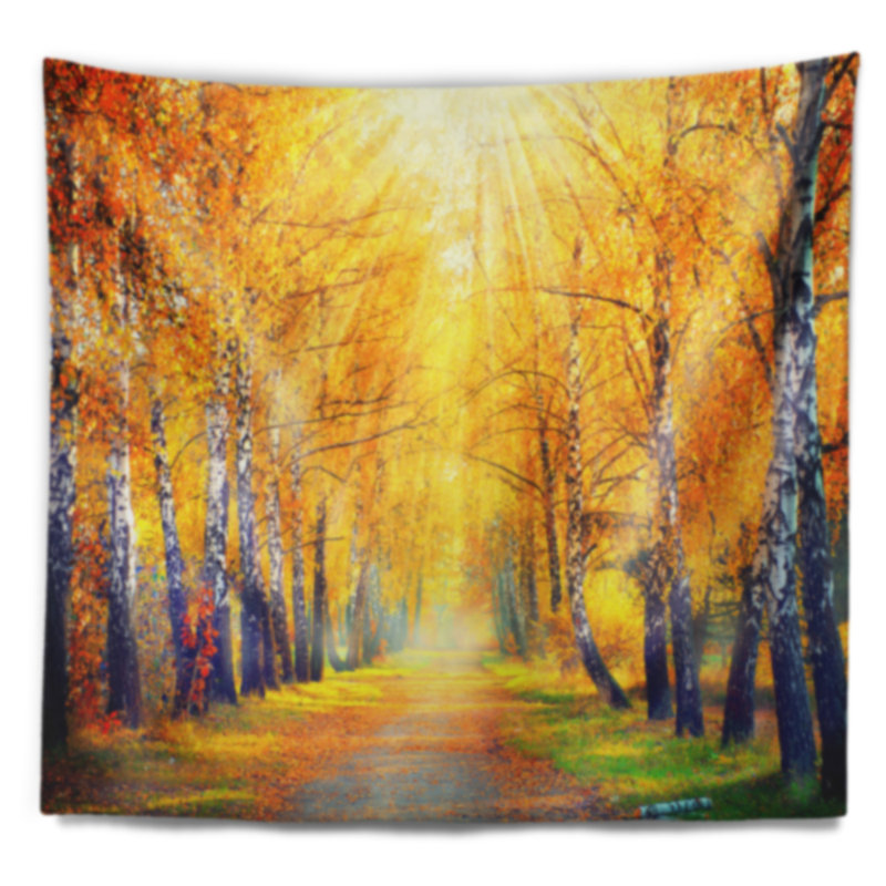 Arbres d’automne en tapisserie sunray landscape, H 32 po x l 39 po