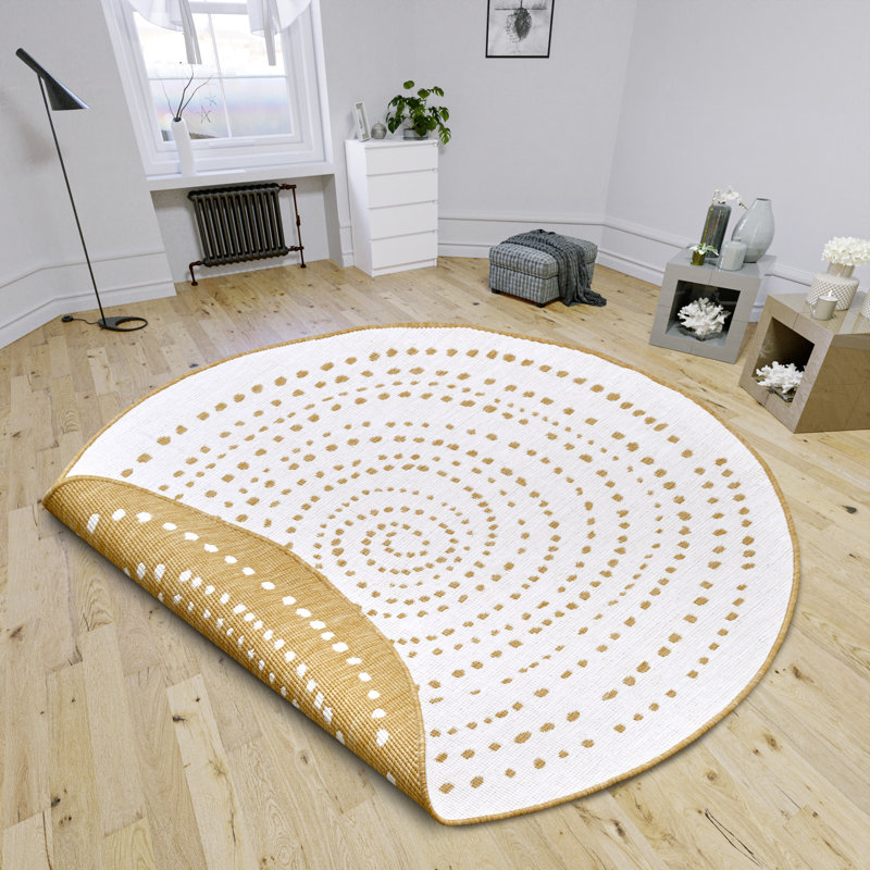 Round Abstract Indoor / Outdoor Area Rug, Round 140cm