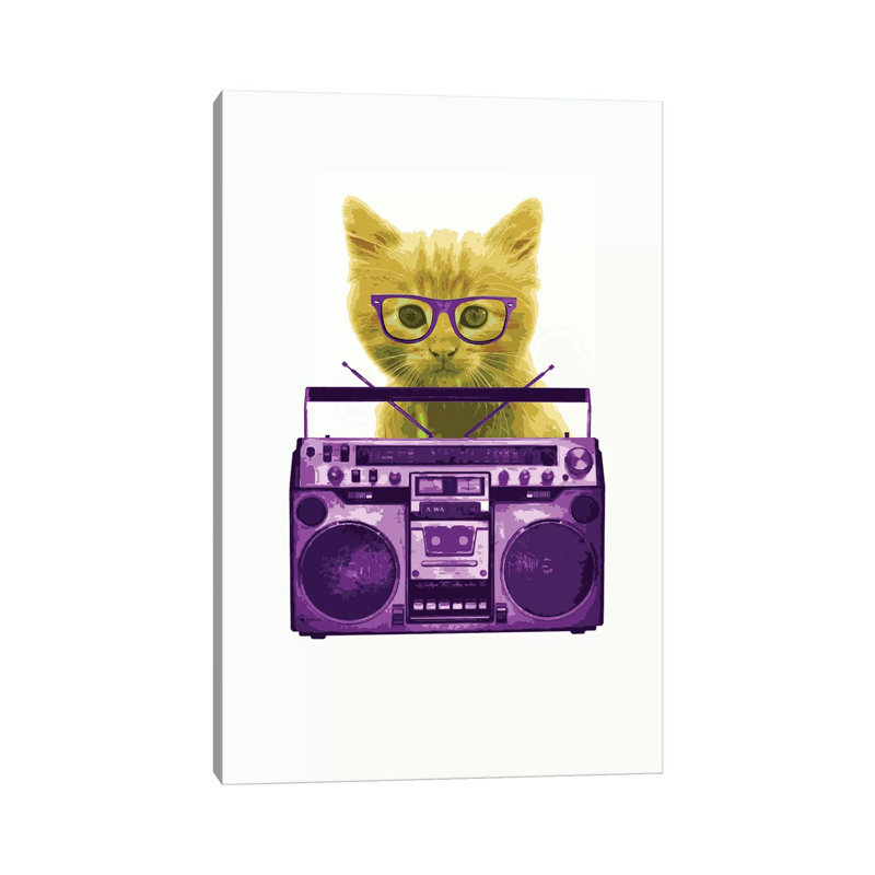 Hipster Kitty by Steez - Wrapped Canvas Gallery-Wrapped Canvas Giclée, 66.04 cm H  x 45.72 cm W