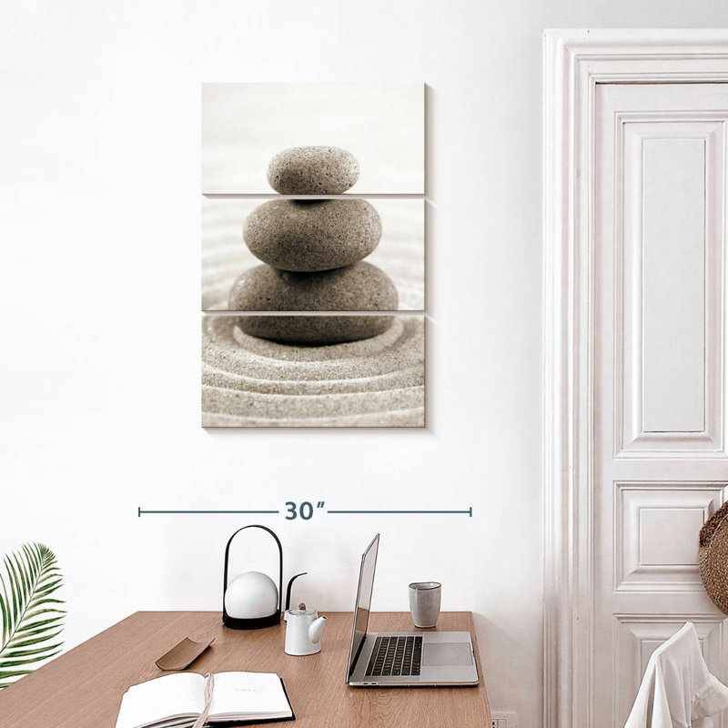  «Stone Stack On Zen Garden», H 32 po x l 20 po