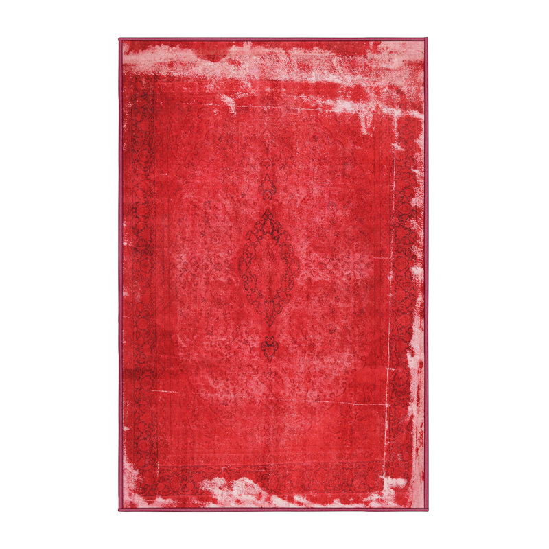 Tapis traditionnel rouge / blanc Alep, Rectangle 2 pi x 5 pi