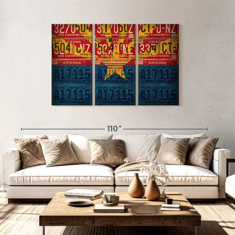 Plaques de licence, drapeau de l'Arizona, H 48 po x l 74 po