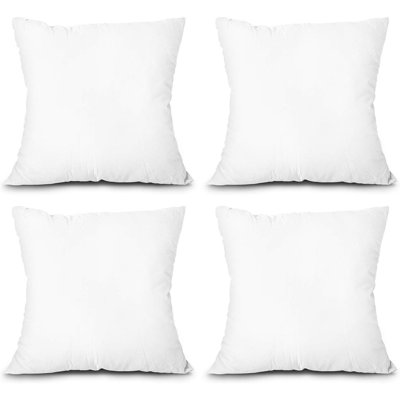 Ensemble de 4 coussins décoratifs, rembourrage léger en duvet synthétique, coussins de canapé et de canapé doux, coussins décoratifs lavables à la machine, blanc
