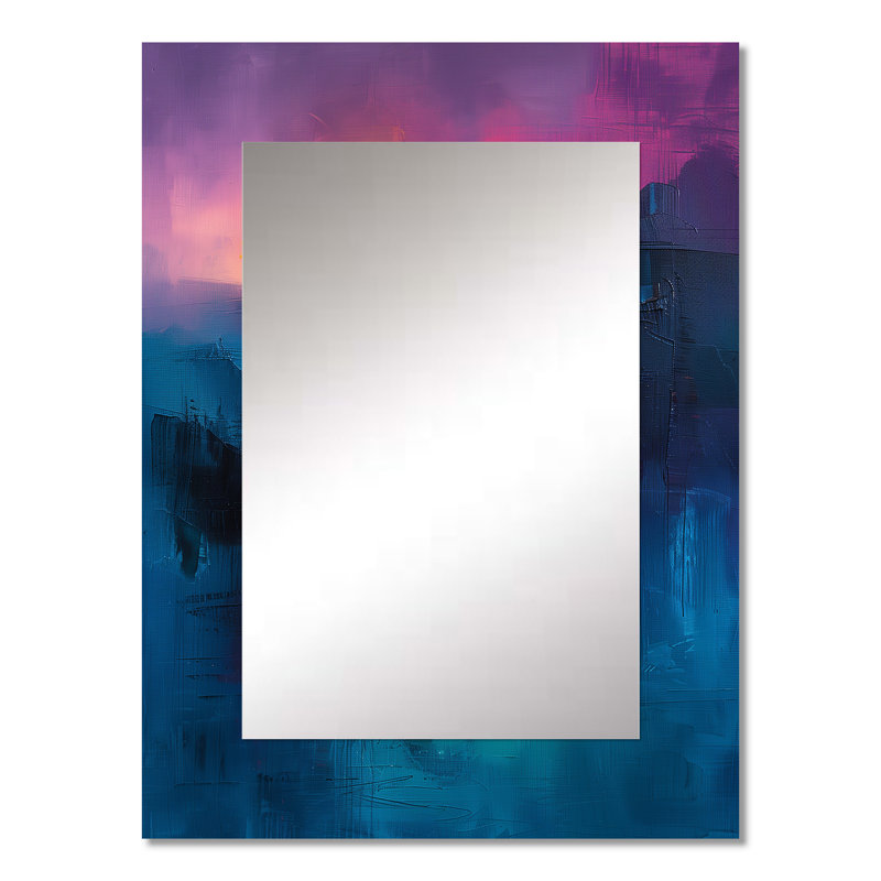 Miroir mural noir et rose, 32 po x 24 po