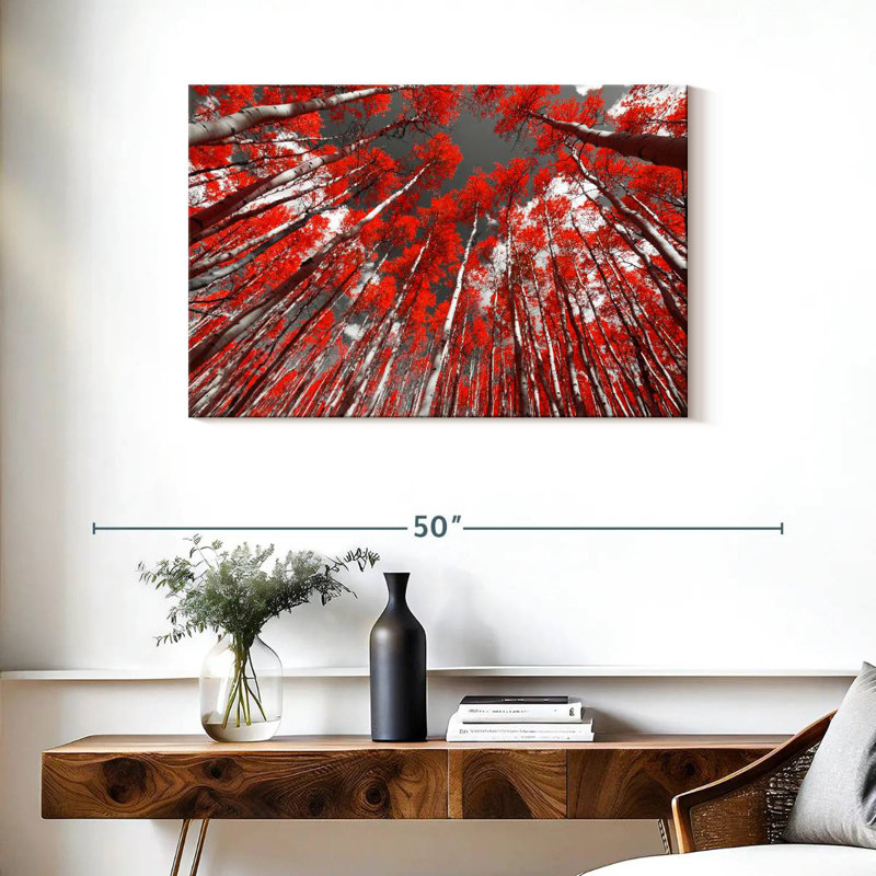 Harnek, arbres de la forêt rouge, H 24 po x l 36 po