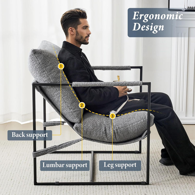 Upholstered Accent Chair, Grey
