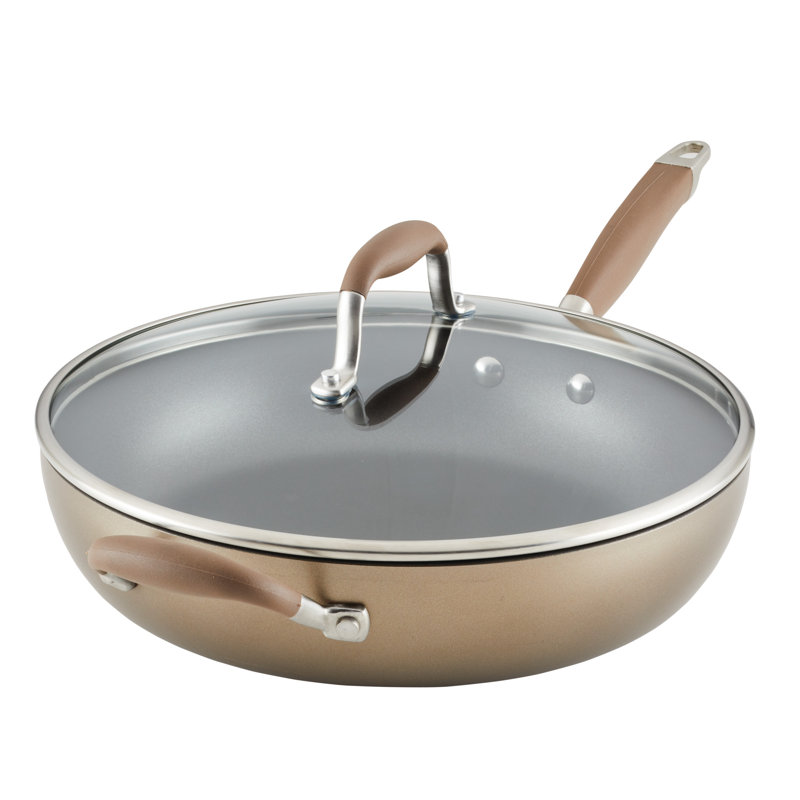 Anolon Advanced Home Hard Anodized Nonstick Ultimate Pan With Lid And Helper Handle, Bronze