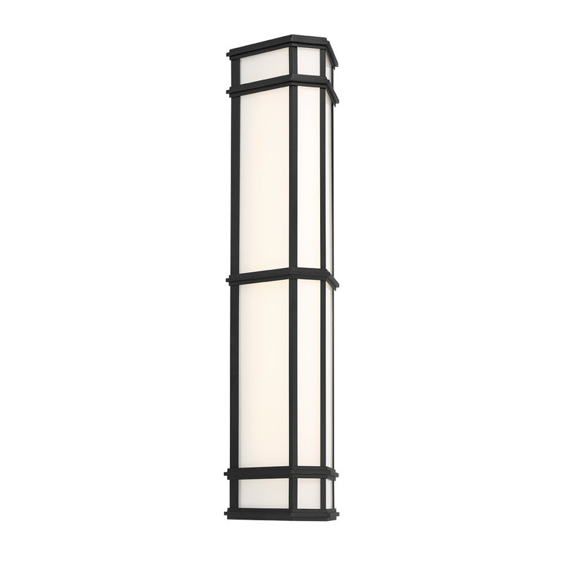 Grande applique murale d'extérieur à DEL MONTE, Noir mat, H 29,25 po x l 7,5 po x P 5,25 po