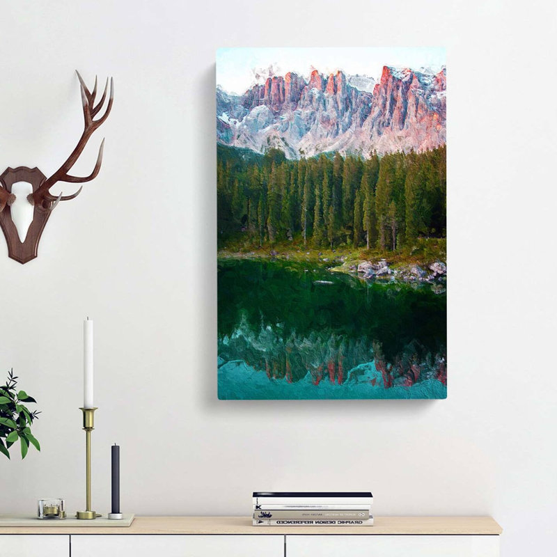 Karersee Lake In Italy - Wrapped Canvas, 76cm H x 50cm W x 3cm D