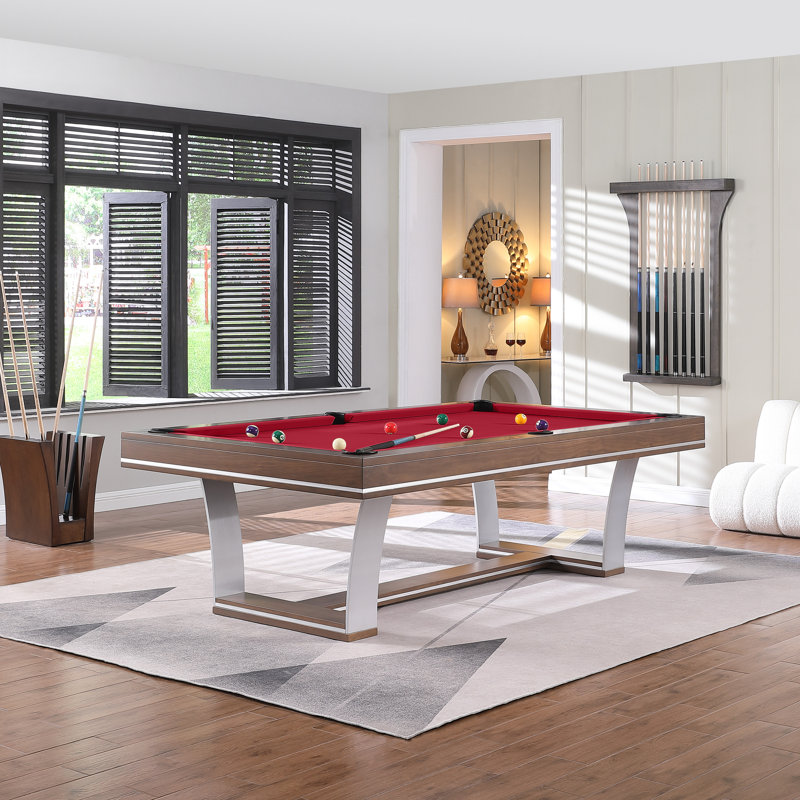 Barcelona Playcraft 8'' Slate Pool Table with Professional Installation Included, No, Red