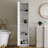 Tall Narrow Storage Cabinet With 3 Adjustable Shelves, Single Door, Space-Saving Corner Cupboard For Small Spaces, White-505021362