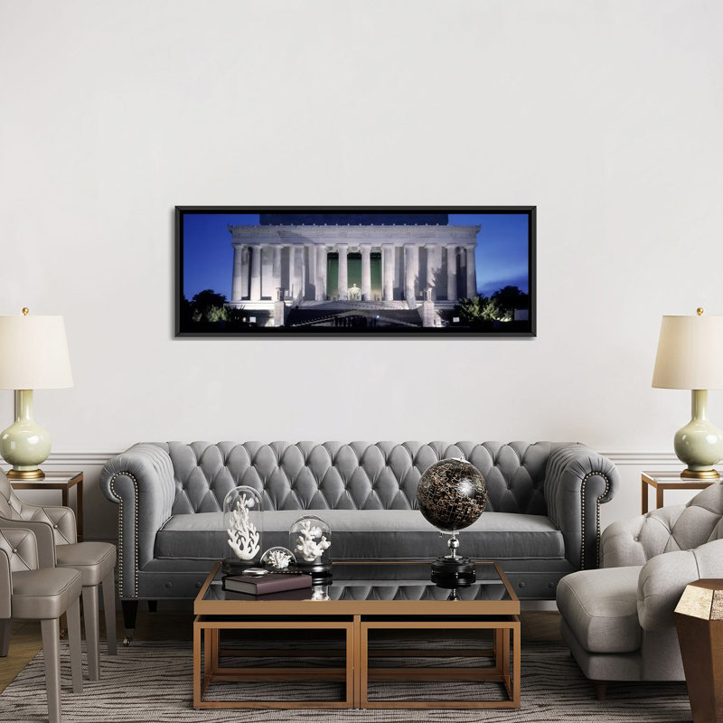 « lincolne », reproduction de photo sur toile, "à l’allumage des soirées e, washington, d.c.", H 20 po x l 60 po x P 1,5 po