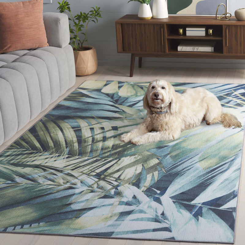 Berdyne Performance Machine Washable Floral Rug, Rectangle 5' x 8'