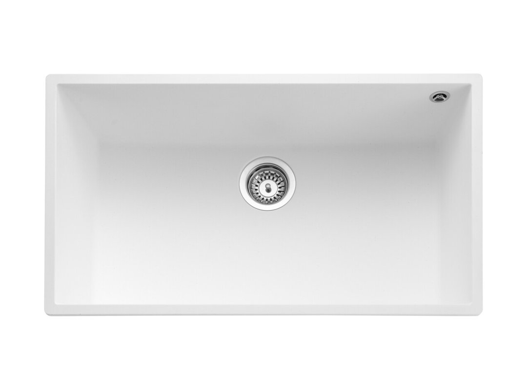 ORIDIAN Single Bowl Undermount White Granite Sink U/M 760*440