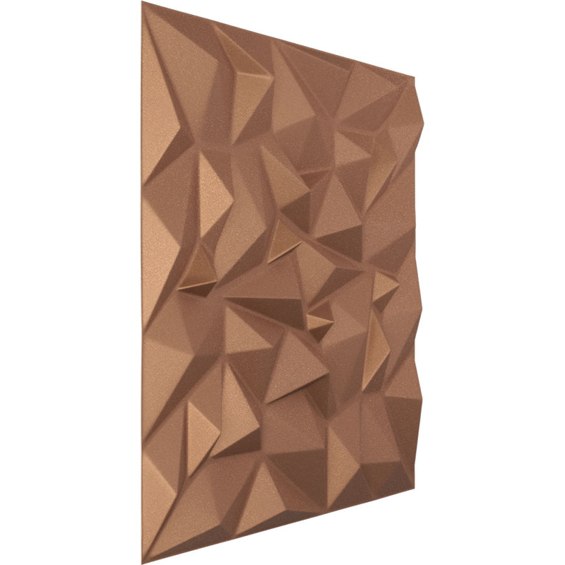 Panneau mural décoratif 3D en cuivre vieilli l 19 5/8 po x H 19 5/8 po Leto EnduraWall (couvre 2,67 pieds carrés)
