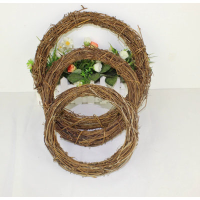 Natural Rattan Wreath Frame Rattan Wreath Ring Rattan Weaving Wreath DIY Handmade Woven Wreath Wedding & Holiday Decorations20cm