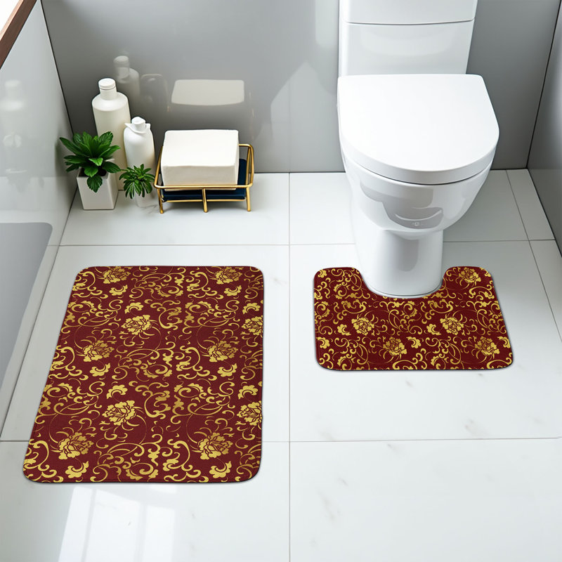  Ensemble de 2 tapis de salle de bain Vine
