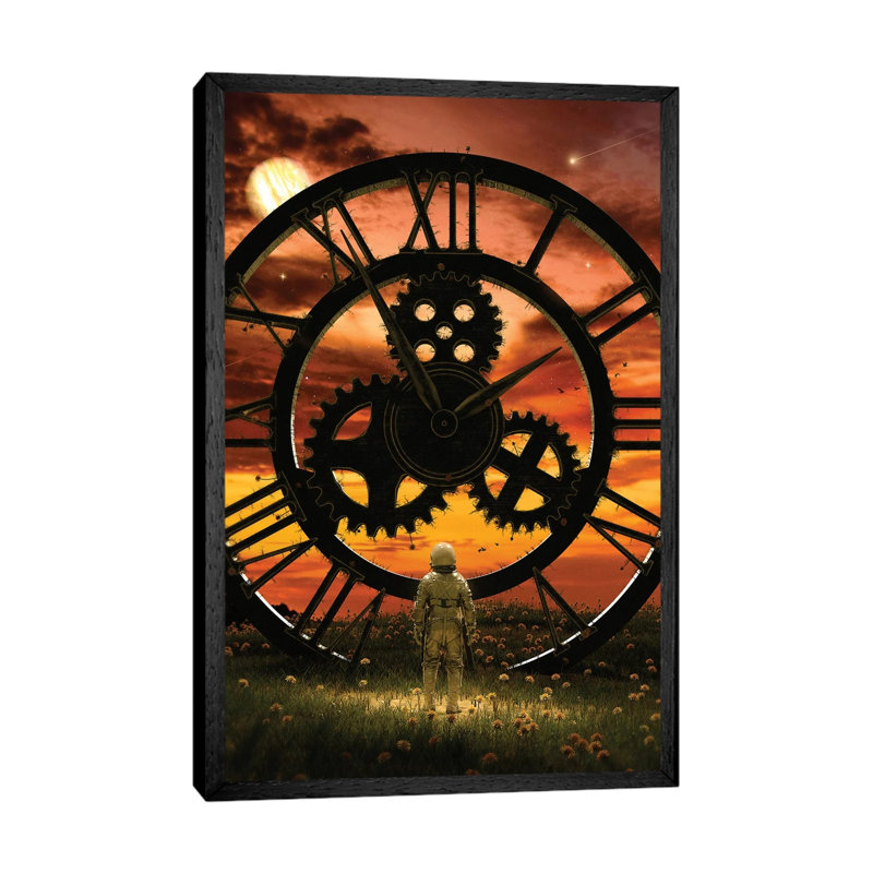 Time by Nicebleed - Print on Canvas, 101.6cm H x 66.04cm W x 3.81cm D, Black Framed