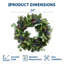 Couronne de Noël pré-illuminée de 61 cm (24 po) avec bleuets et pommes de pin, 20 lumières DEL pour la décoration de portes, murs et fenêtres