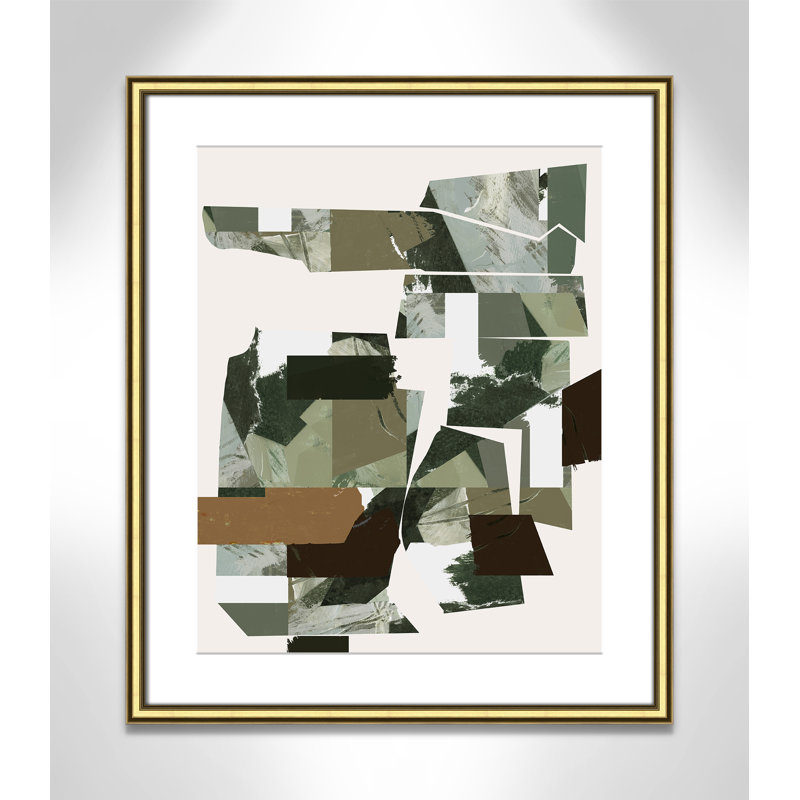 «Green Endeavour I Print» par Cartissi, L 22,75 po x H 26,75 po, Matted Print, Gold Classic