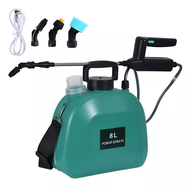 1.35 Gallon Electric Garden Sprayer Rechargeable 3 Mist Nozzles Retractable Handle, 9.5" H x 11.5" W x 5" D