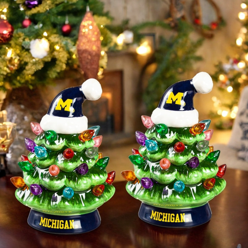 4" Mini LED Tabletop Christmas Tree, University Of Michigan