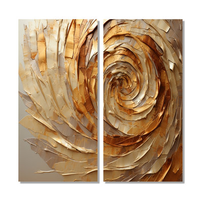 Brown Gilded Mocha Spiral - Brown Wall Art