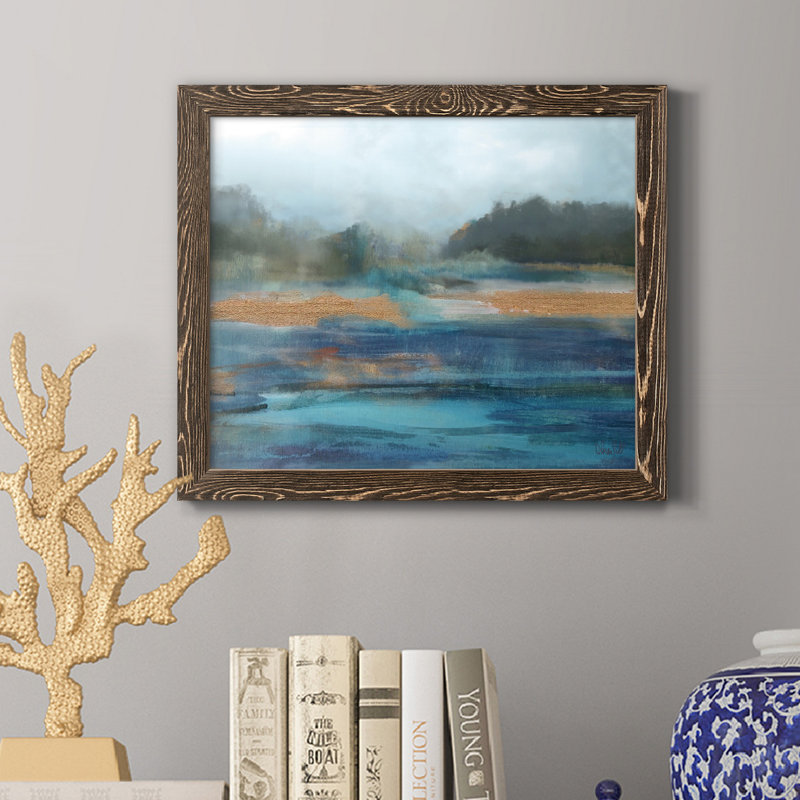 " Cold Spring " Painting Print, 24" H x 18" W x 1.5" D, Walnut