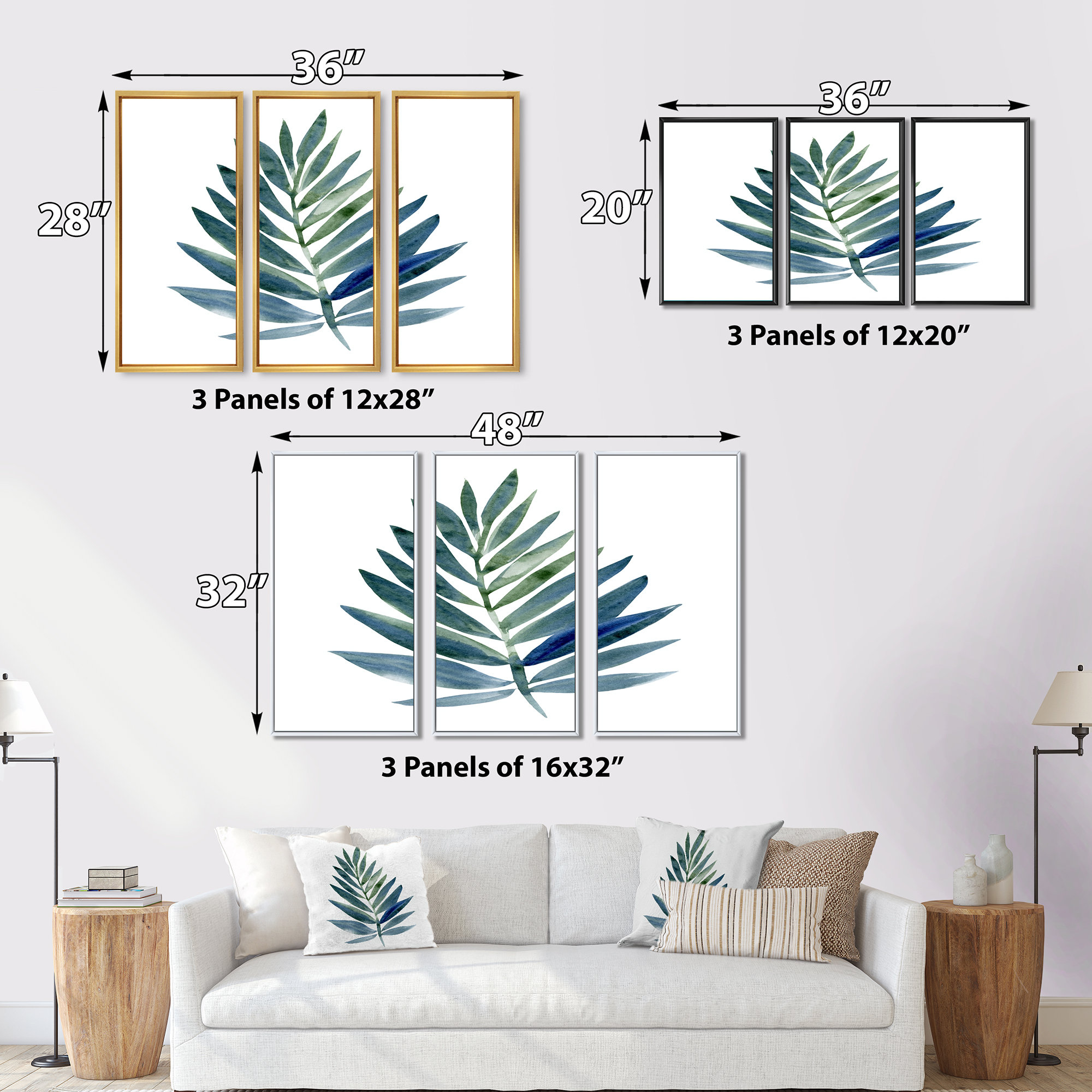 Bay Isle Home™ Tropical Green Leaf - Farmhouse Framed Canvas Wall Art ...