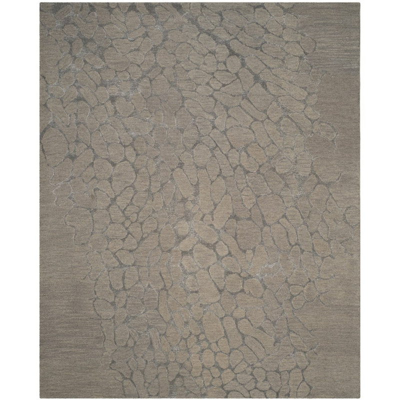 Blossom Hand Hooked Wool, Viscose Abstract Rug, Rectangle 8' x 10'