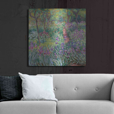 «The Artist's Garden In Giverny» par Claude Monet, art mural en métal, 36 po x 36 po