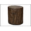 Table d'appoint contemporaine de 25 po de hauteur pour l'intérieur et l'extérieur, finition noyer, souche d'arbre, aucun assemblage requis-195049311