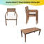 Ensemble repas d'extérieur 7 pièces en bois d'acacia, table résistante aux intempéries grise de 70,9 pouces et 6 fauteuils assortis-243790477