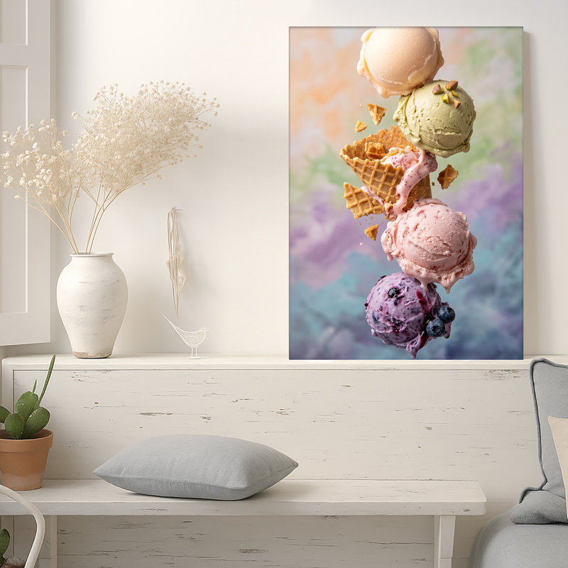 Art mural empilé sur fond de pastel, 24"H x 18"W