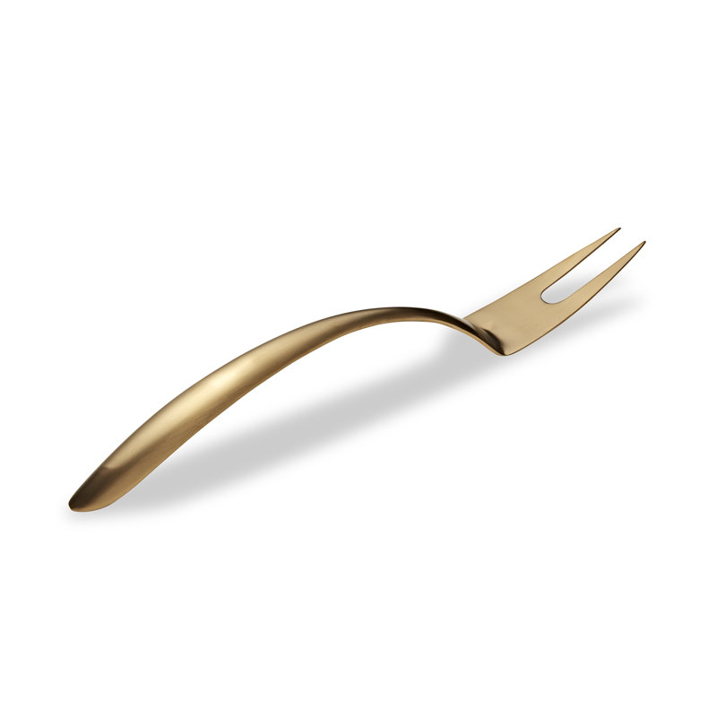 Stainless Steel Serving Fork, Gold Matte