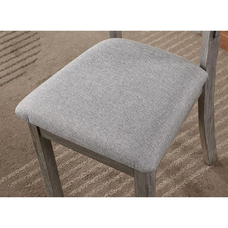 2 chaises d'appoint de salle à manger grises, dossier, siège rembourré en tissu