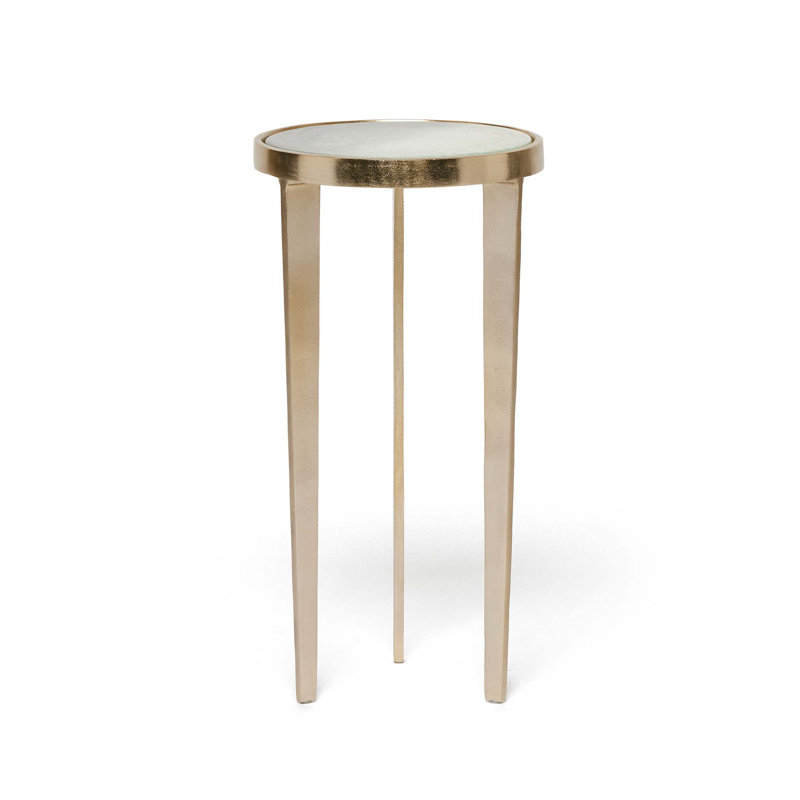 Jan Glass End Table, Champagne, Taupe Gray