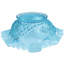 Bol à volants en verre bleu opalescent Mid-Century fabriqué à la main Americana