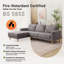 2-Piece 90" Upholstered L-Shaped Fabric Linen Corner Sofa-2010216024