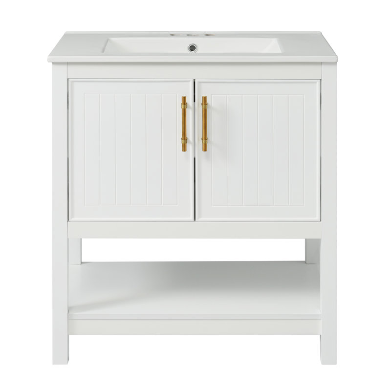 Base de meuble-lavabo simple 29,9 po seulement, Blanc