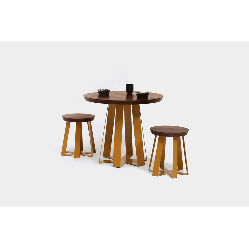 ARS Round Walnut Wood Dining Table, 36" W x 36" L