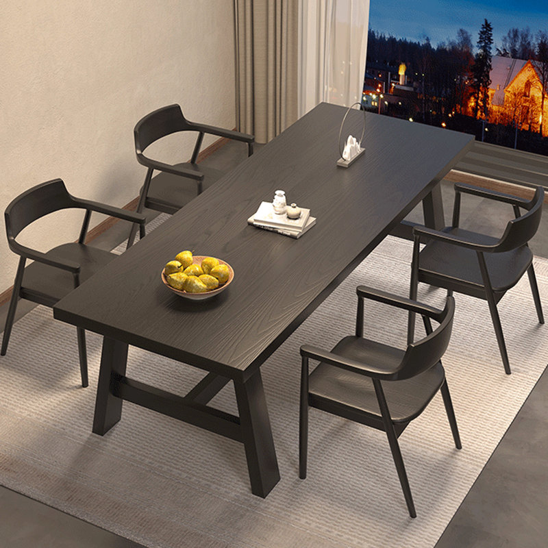 Xea 4 - Person Pine Solid Wood Solid Wood Top Trestle Dining Set, 29.53"H x 86.61"L x 35.43"W