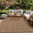 Plaid Sand/Natural Easy-Care Jute-Style Indoor/Outdoor Flat Woven Area Rug-285256341-300187933